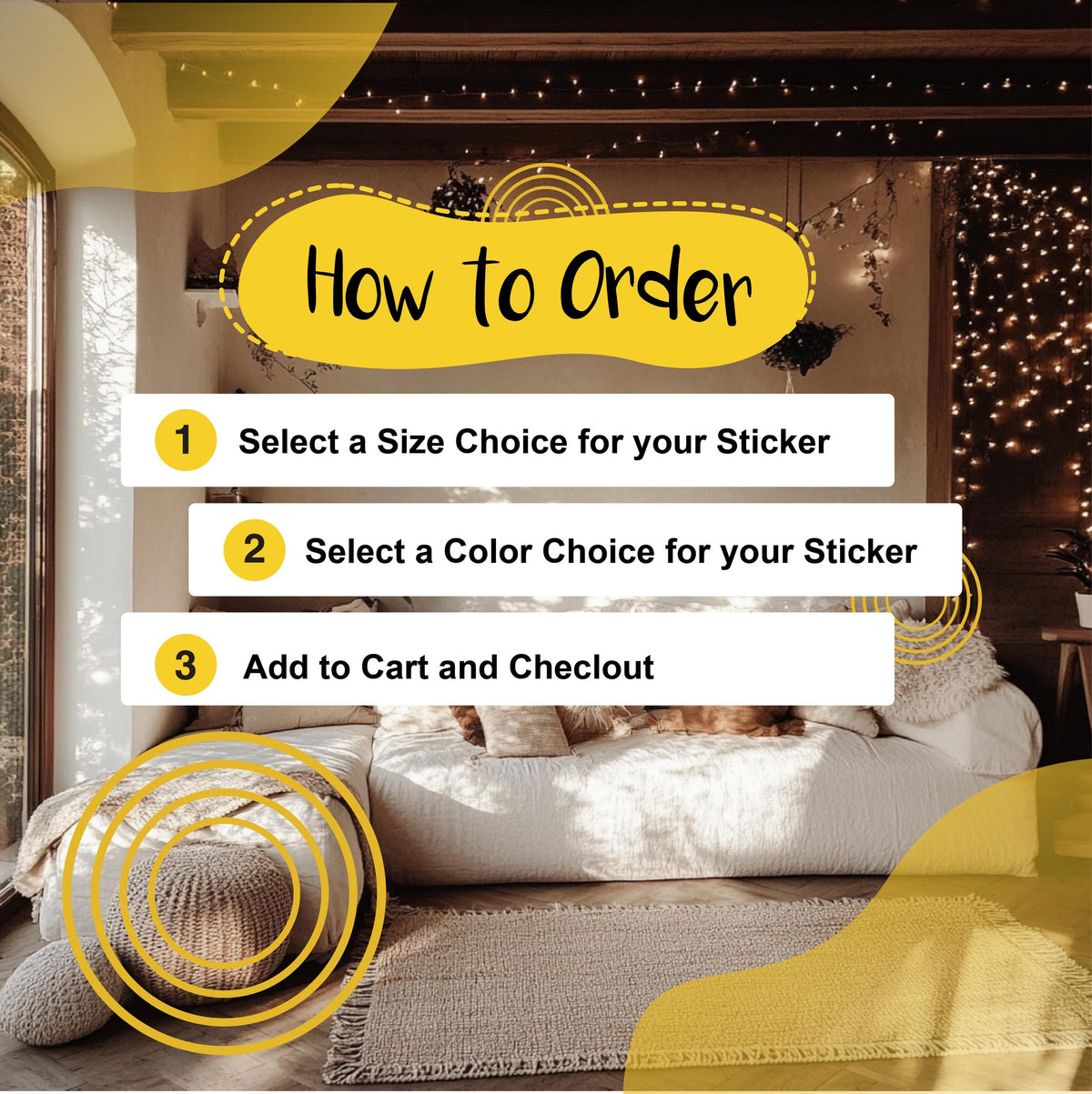 Additional product detail of Frosted Glass Decal with Tree Branch Design.