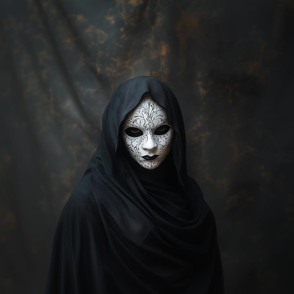 Gothic Masquerade Half Mask featuring ornate raised patterns and Venetian inspired contours