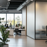 Alternate product presentation of Etched Frosted Vinyl Roll for Bathroom Glass.