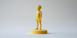 Custom PLA figure with sculpted details produced through additive 3D printing