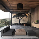 Large Tree Wall Decal featuring detailed branches and textured printed effects