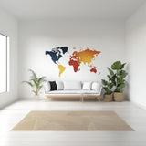 Gradient World Map Wall Decal featuring simplified continent silhouettes