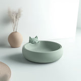 Cute 3D printed cat bowl in minimalist design.