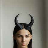 3D printed textured demon horns headband with lightweight wearable band Suitable for demon, creature, witch and gothic c