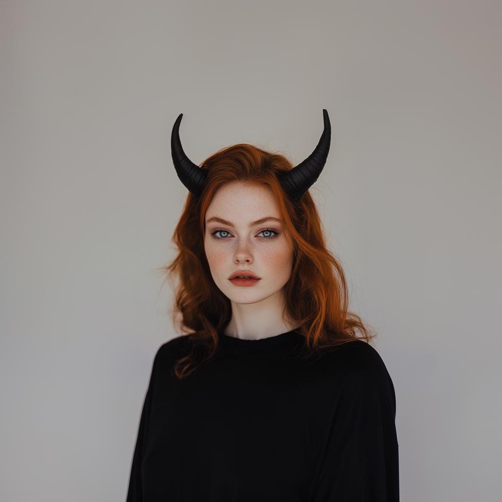 Additional product view of Small 3D Printed Demon Horns.