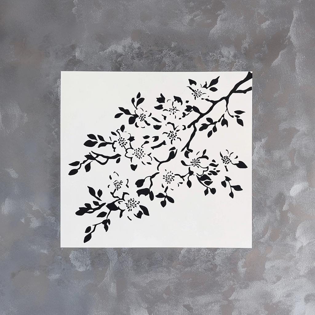 Alternate product view of Cherry Blossom Stencil.