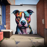 Colorful Pitbull Wall Decal featuring a street art inspired design