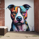 Alternate product presentation of Colorful Pitbull Wall Decal.