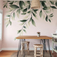 Large Vine Leaves Wall Decal displayed in a room setting.