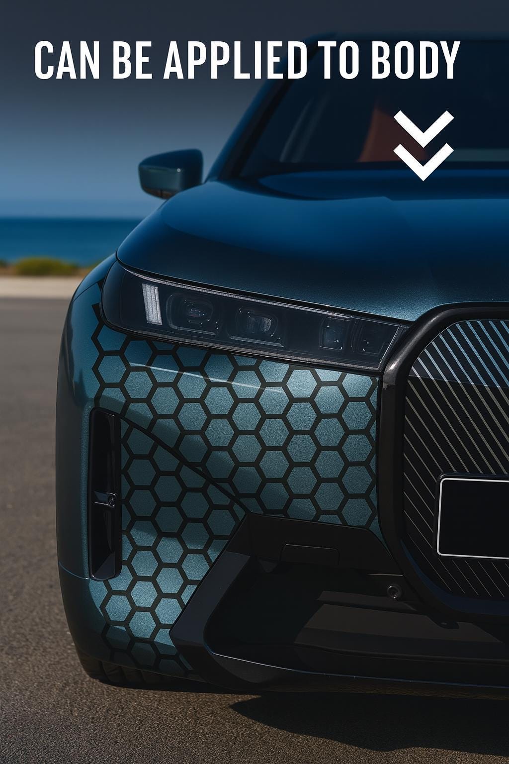 Product presentation view of 2x Honeycomb Window Decals for Cars.