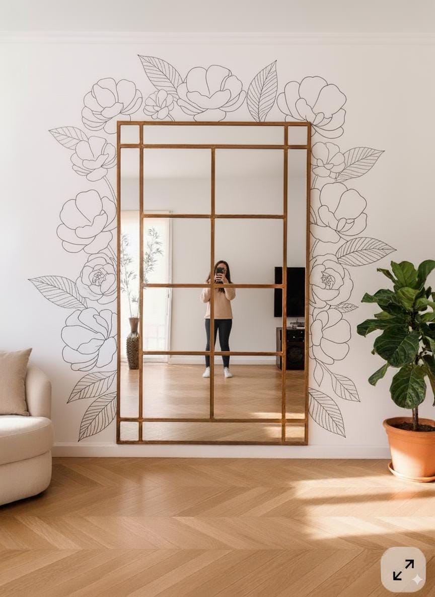 Product gallery view of Floral Wall Decal Set.
