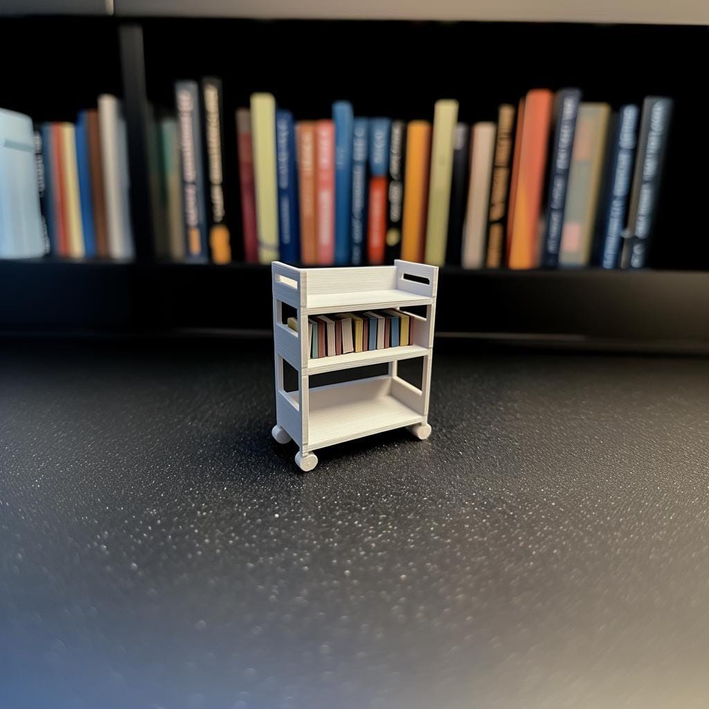 Additional product view of 3D Printed 1:12 Dollhouse Library Cart.