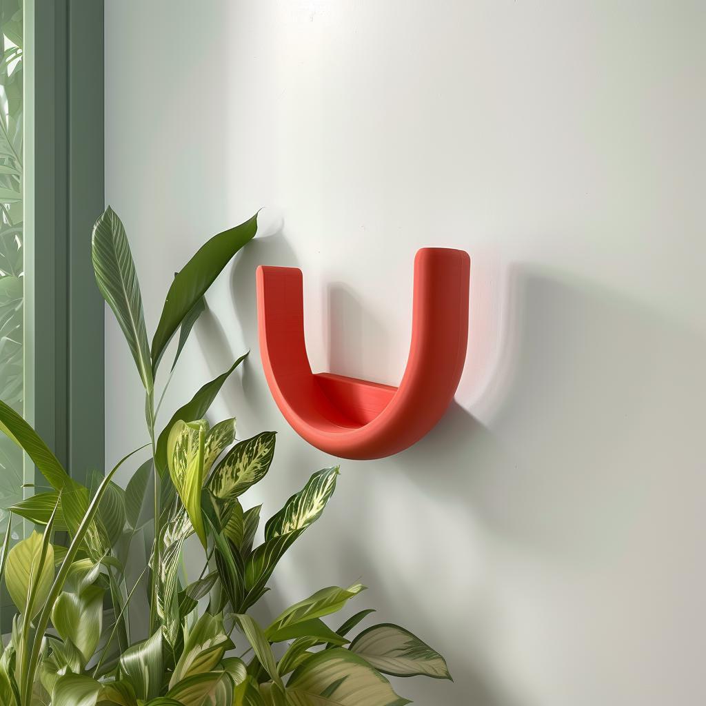 U Shaped Wall Shelf featuring U shaped geometric frame forming a compact display ledge