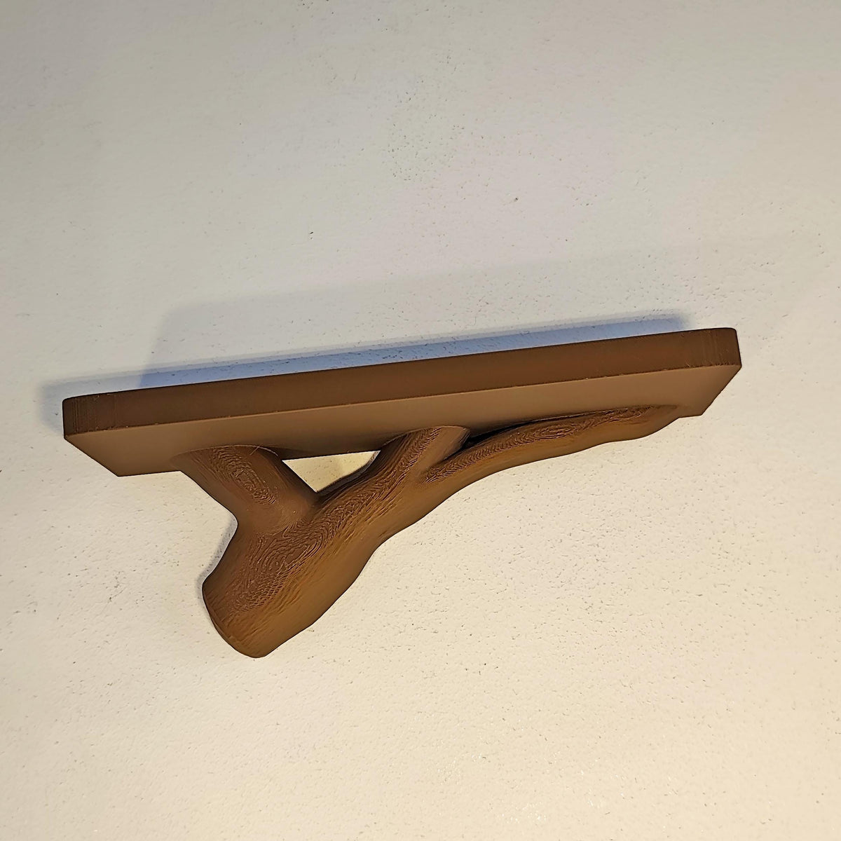 3D printed tree branch wall shelf with realistic tree branch structure