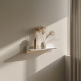 3D printed floating wall shelf with a small rounded display ledge for lightweight decorative objects