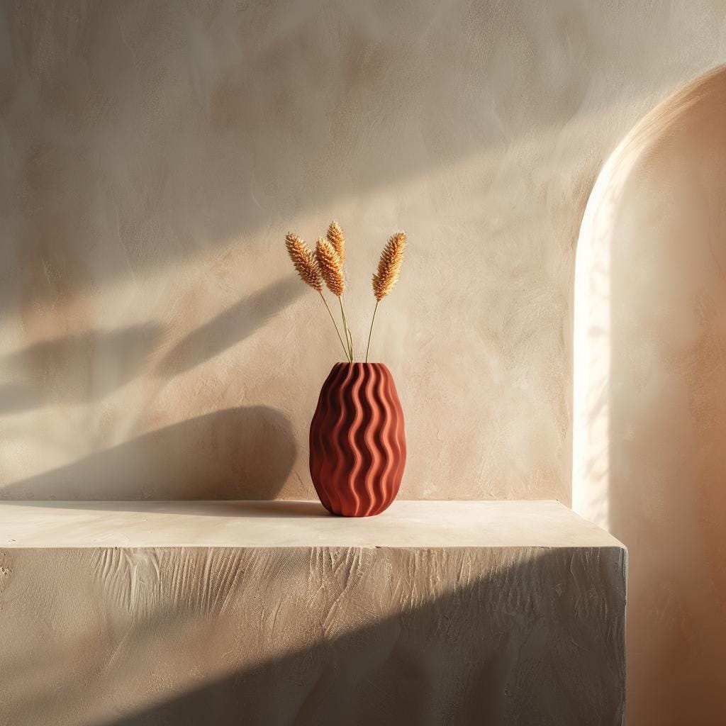 Organic Wavy Vase featuring organic wavy surface and sculptural opening