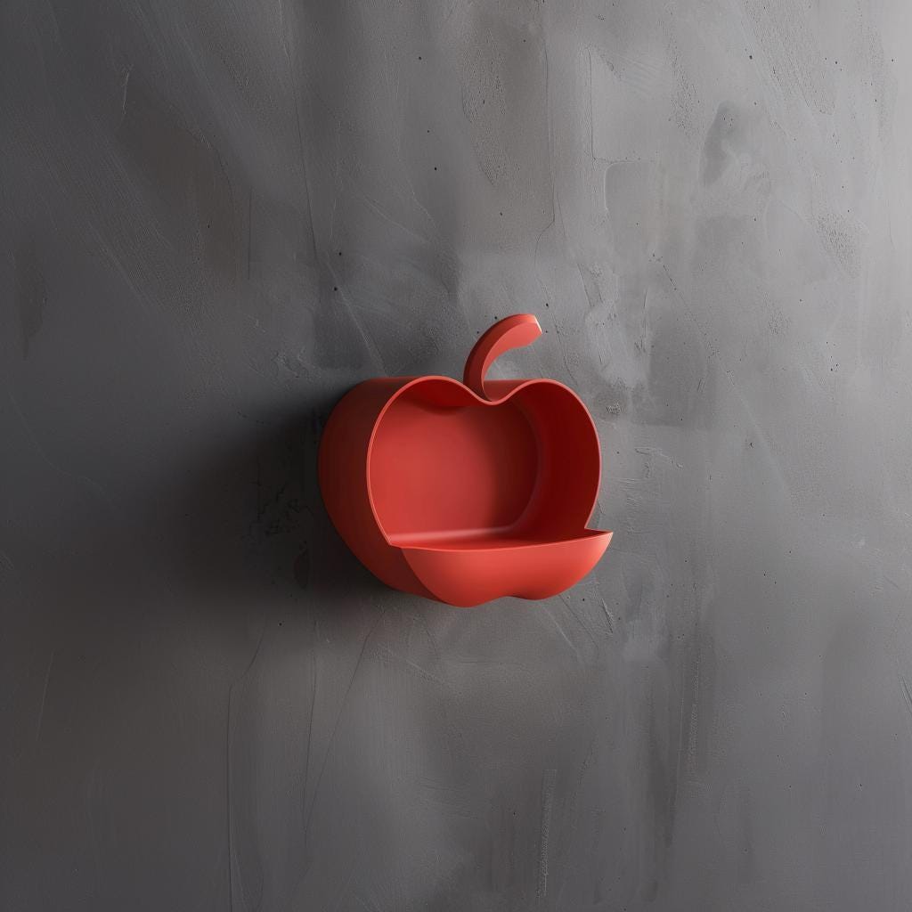 Apple Wall Shelf featuring compact ledge for lightweight decor