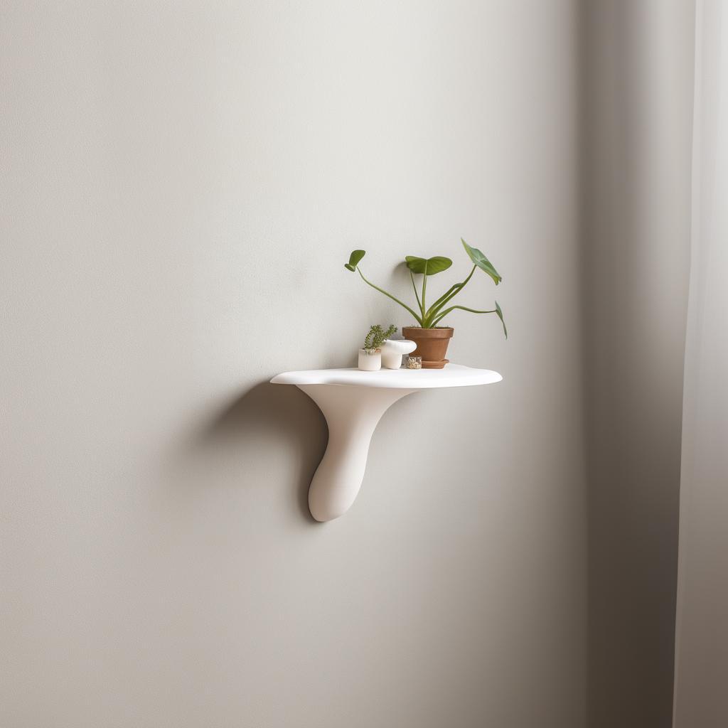 Additional product view of 3D Printed Minimalist Mushroom Wall Shelf.