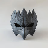 Black Raven Beak Cosplay Mask featuring feather texture and gothic plague doctor styling