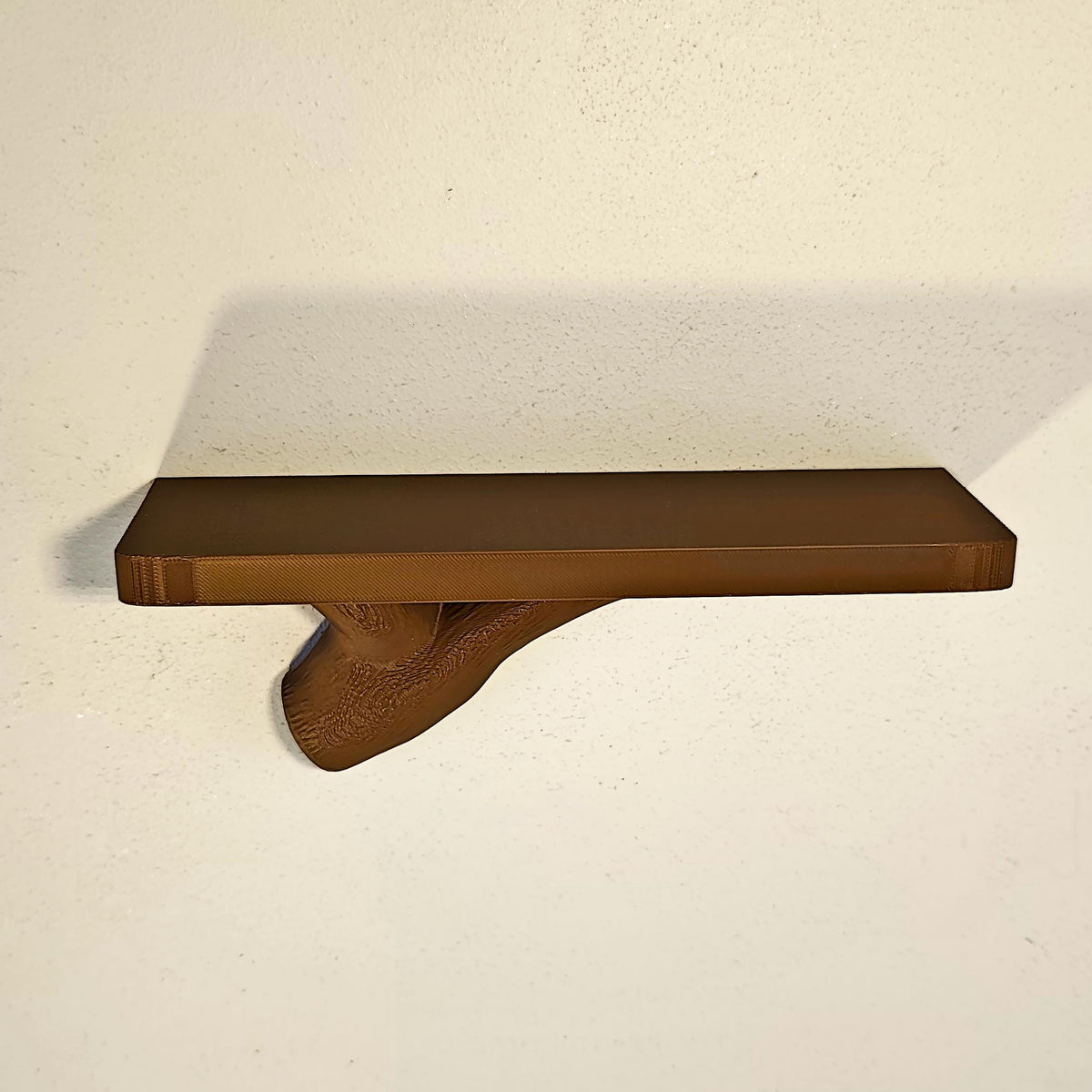 Product detail view of Dark Wood Wall Shelf.