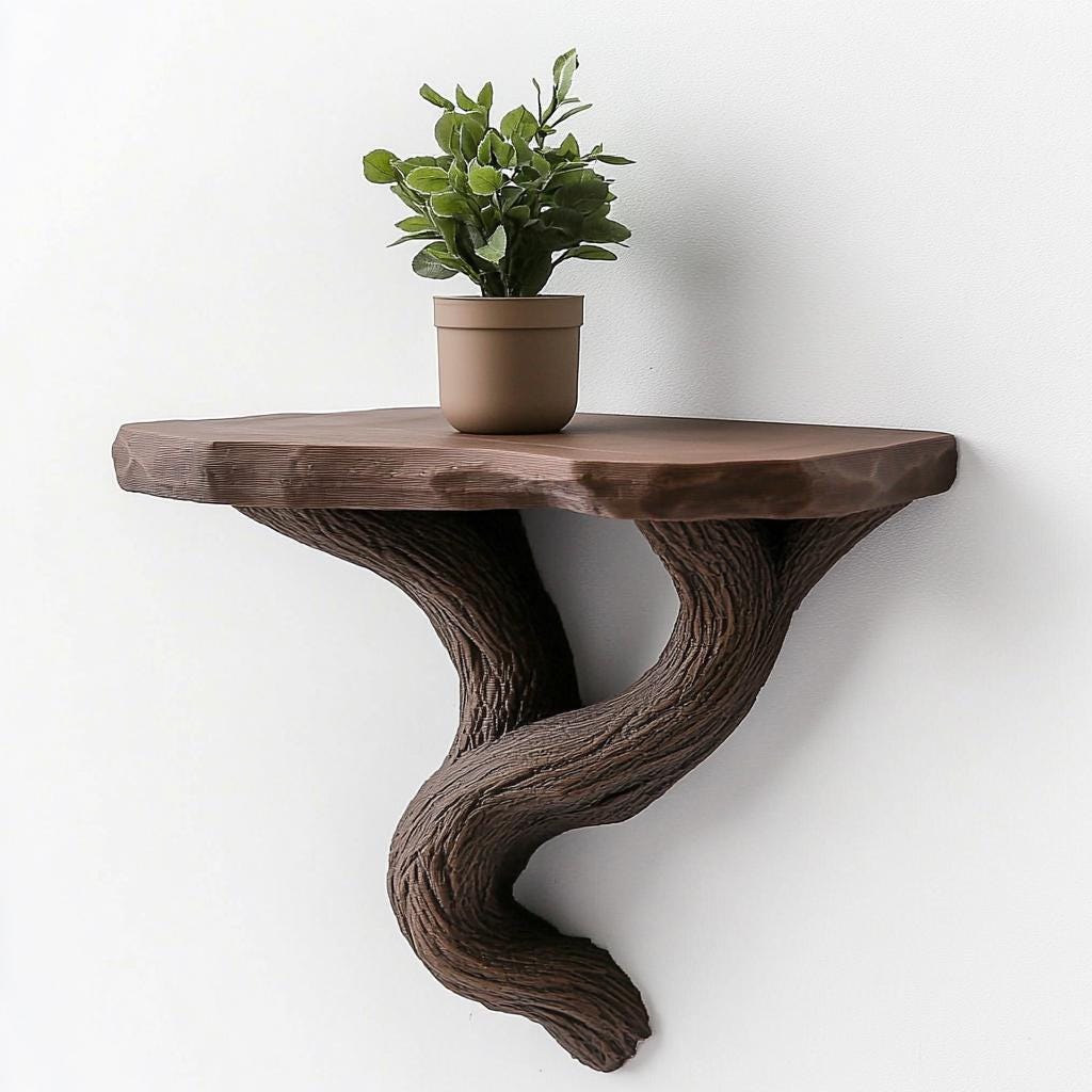 Additional product detail of 3D Printed Tree and Vine Wall Shelf.