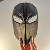 3D printed futuristic warrior mask with angular cheek panels and narrow eye openings