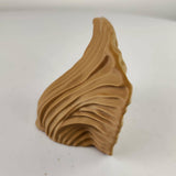 3D printed artist's conk floating ledge with flowing contours Rear keyhole mounting arrangement integrated into the design Curved ledge