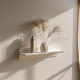 Decorative 3D printed floating wall shelf showing a small rounded display ledge for lightweight decorative objects