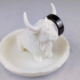 Alternate product presentation of 3D Printed Highland Cow Jewelry Dish.