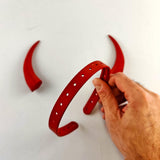 Product preview featuring two tall textured horns with an upward curved fantasy silhouette