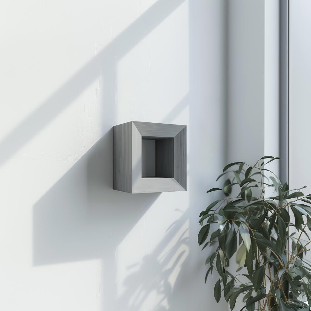3D printed Square Frame Wall Shelf with geometric ledge for small decor