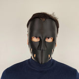 Black Horror Cosplay Mask featuring organic cutouts and a sleek and form fitting shape