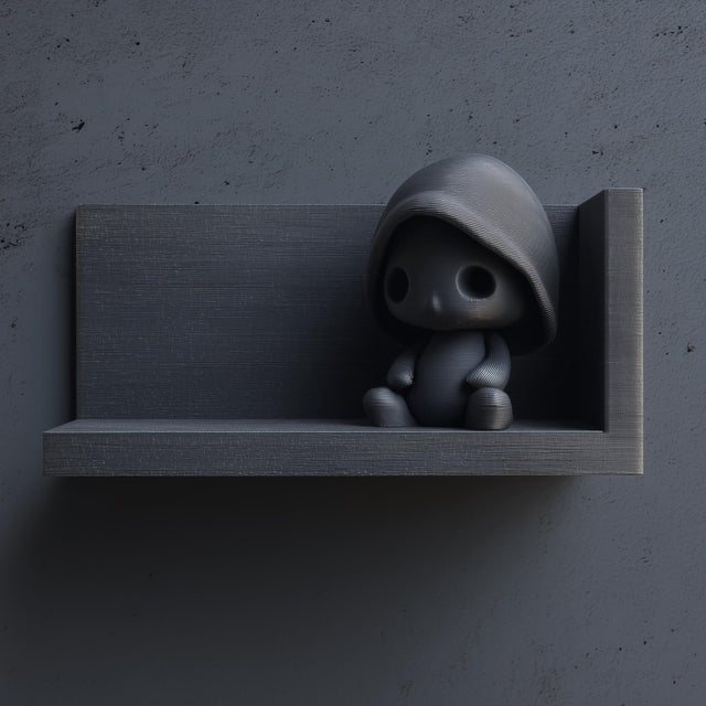 Grim Hood Buddy Wall Shelf featuring hooded character integrated into a compact display ledge