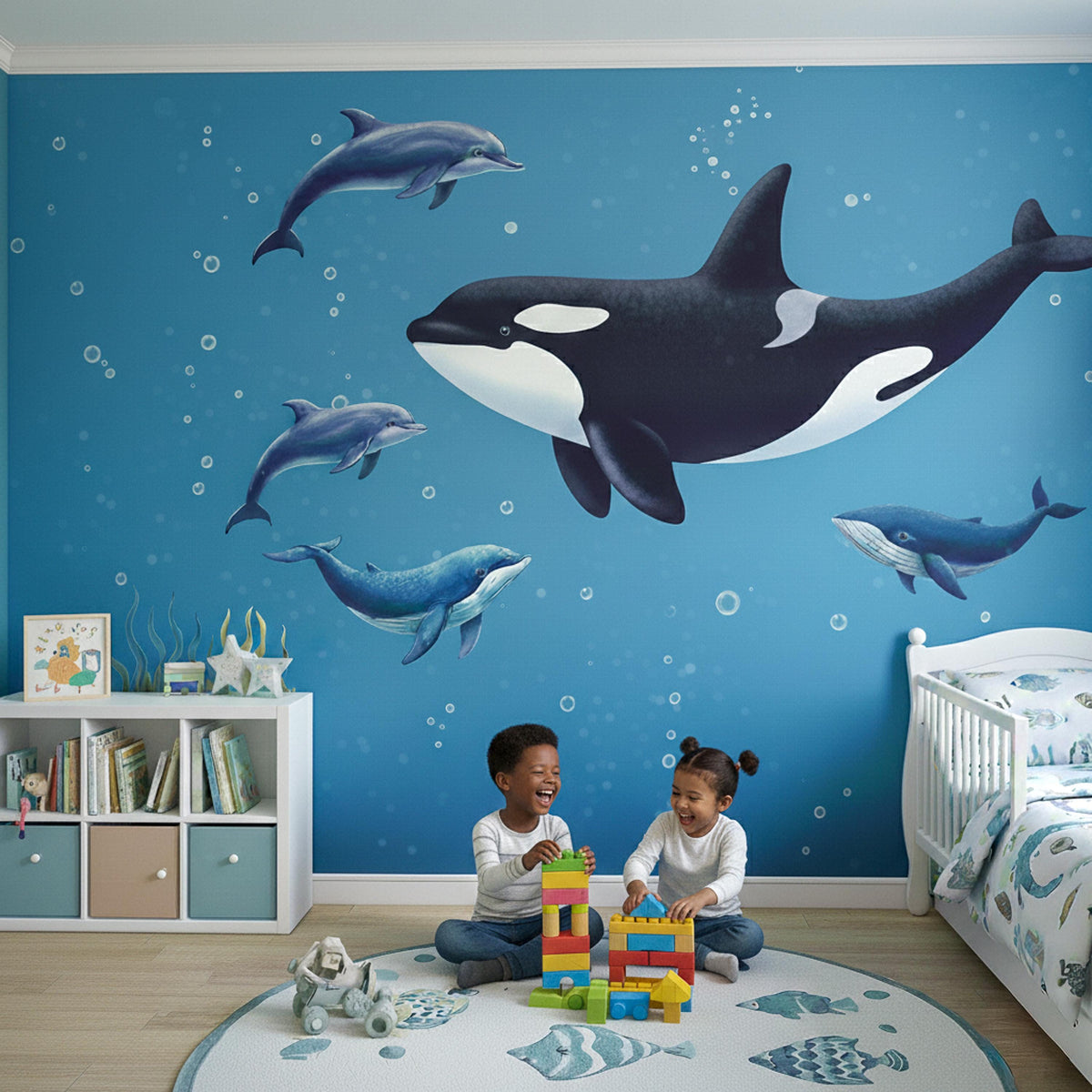 Product detail view of Whale Wall Decal.