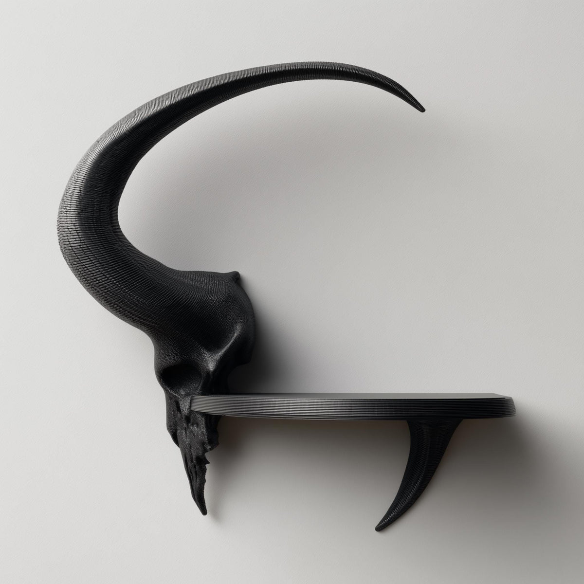 Ram Skull Wall Shelf featuring compact floating display ledge