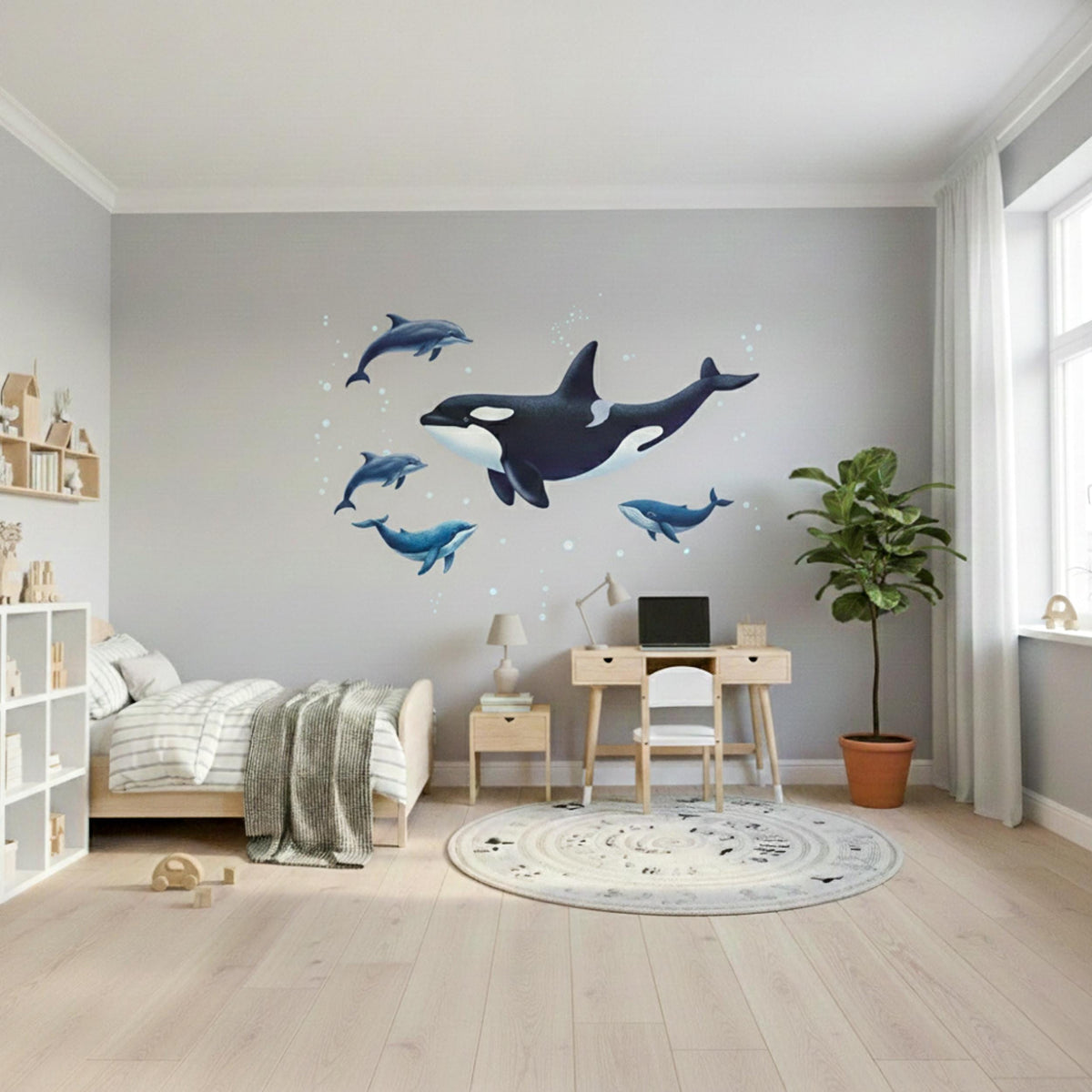 Product gallery view of Whale Wall Decal.