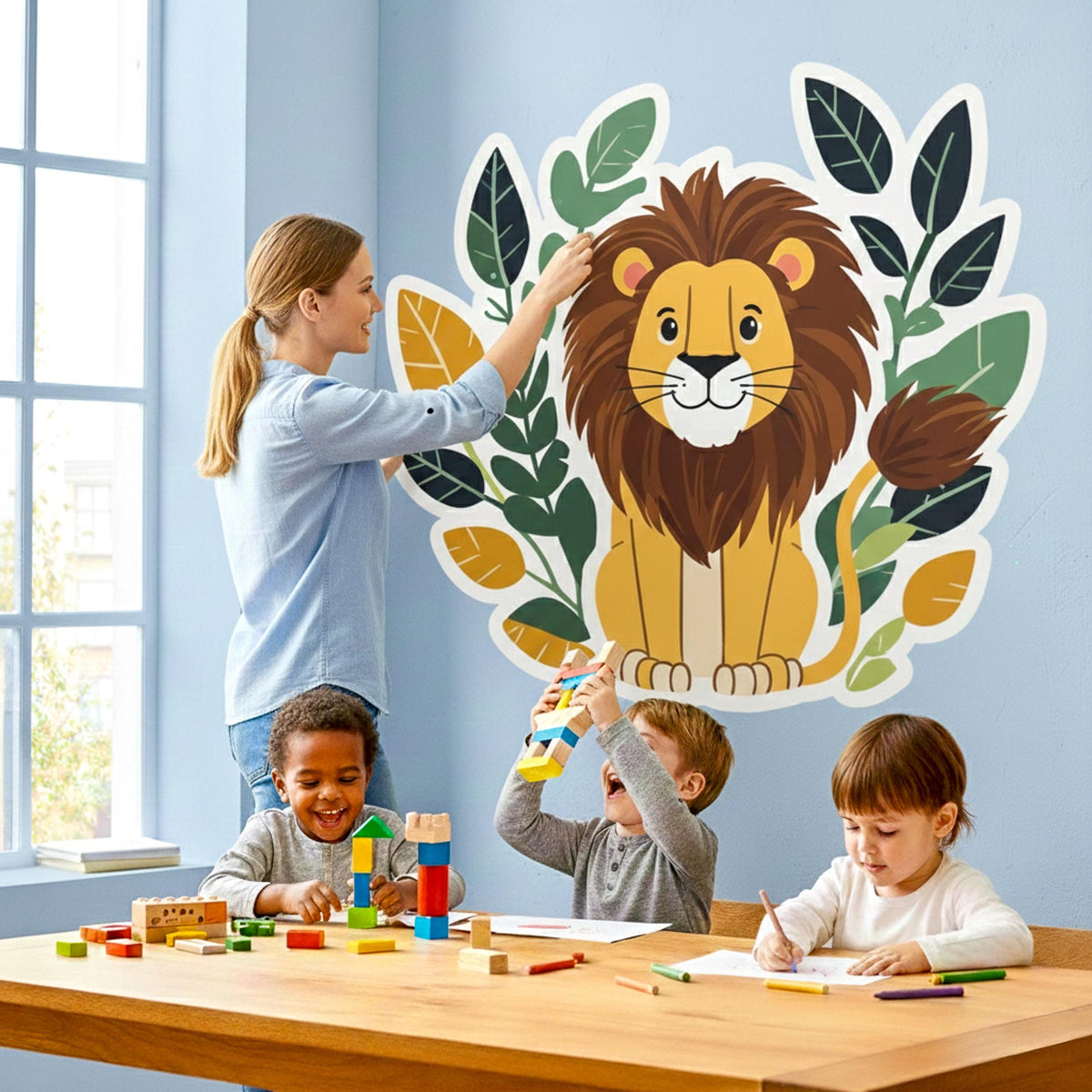Product gallery view of Friendly Lion Wall Decal.