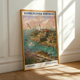 illustrated artwork featuring Suomenlinna Fortress Art Print
