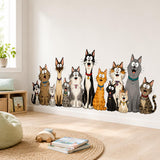 Printed wall decal design showing a lineup of wide eyed cartoon kittens with different coat patterns