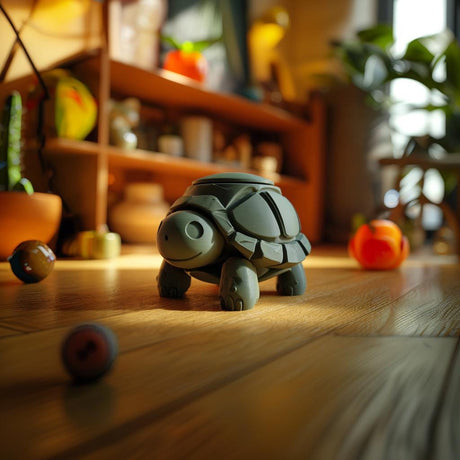 3D printed turtle memorial urn featuring a rounded turtle with a sculpted shell