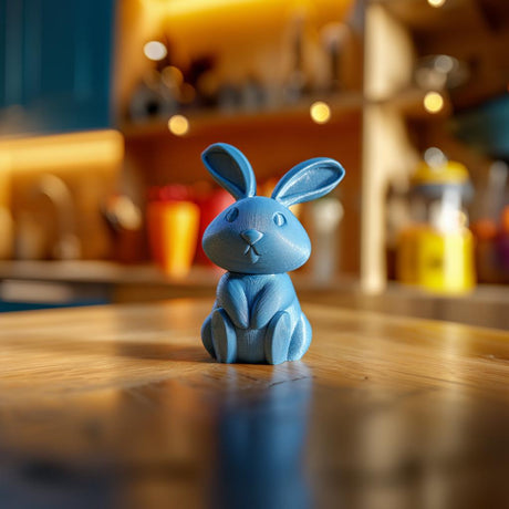3D printed seated bunny memorial urn featuring a rabbit sitting with upright ears