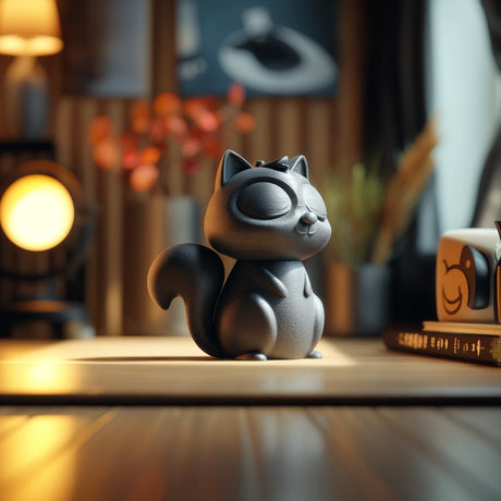 3D printed squirrel memorial urn featuring a decorative squirrel inspired sculptural form