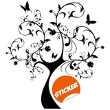 Stylish black tree wall sticker with butterflies.