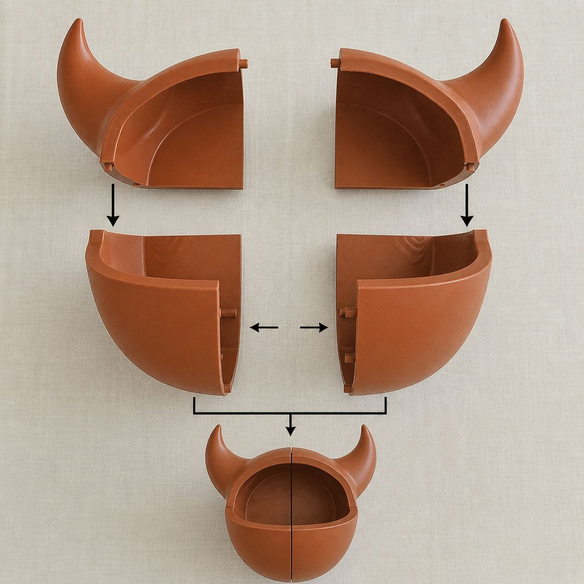 3D printed Horned Cat Wall Shelf Bed with horned sculptural design, holding a sleeping cat in soft natural window light