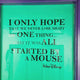 Custom text vinyl decal shown on a green door as an application example.