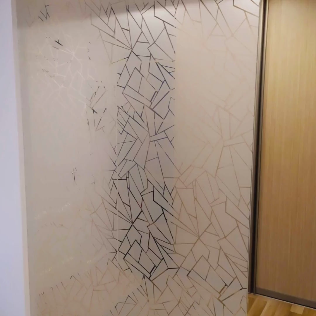Custom frosted vinyl window decal shown in a product video.