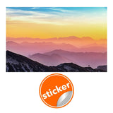 Stunning nature-inspired sunset wall decals showcasing vibrant colors over mountain silhouettes.