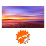 Sunset wall decal featuring vibrant colors of the sky and ocean.
