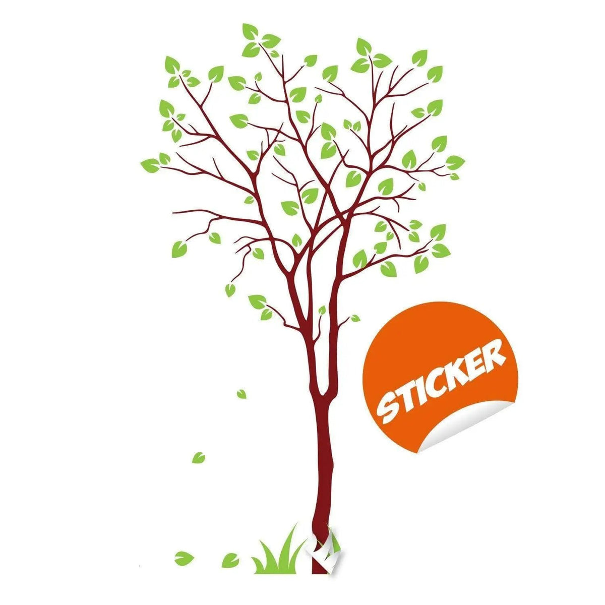 Nature's Serenity vinyl wall decal featuring a tree design with green leaves.