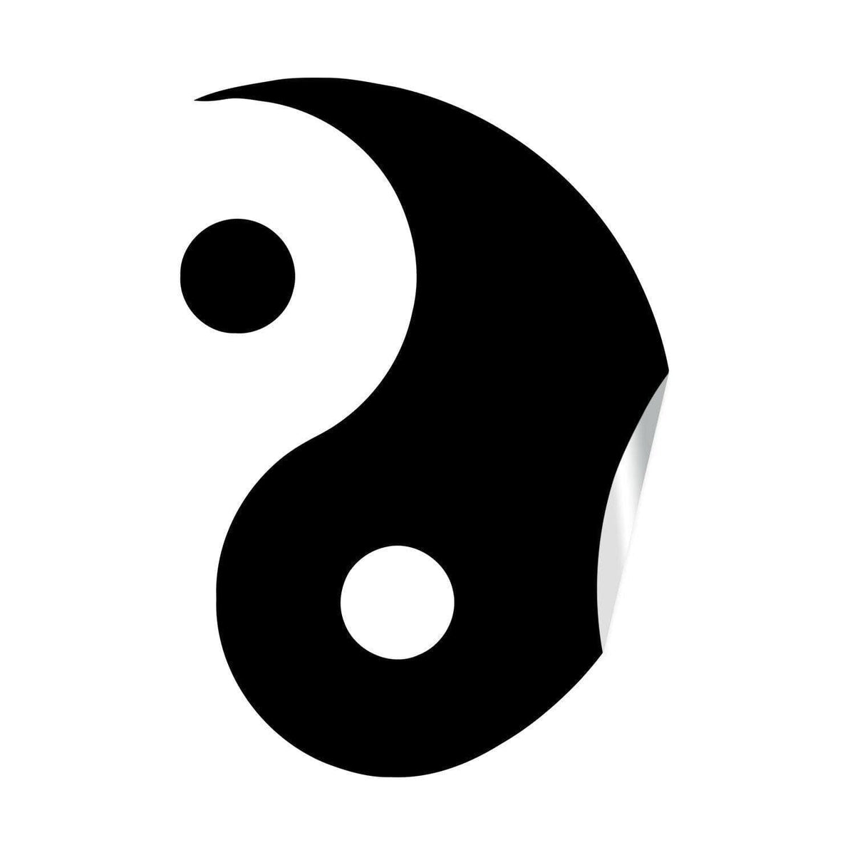 Black Yin Yang wall decal symbol representing balance and tranquility for home decor.